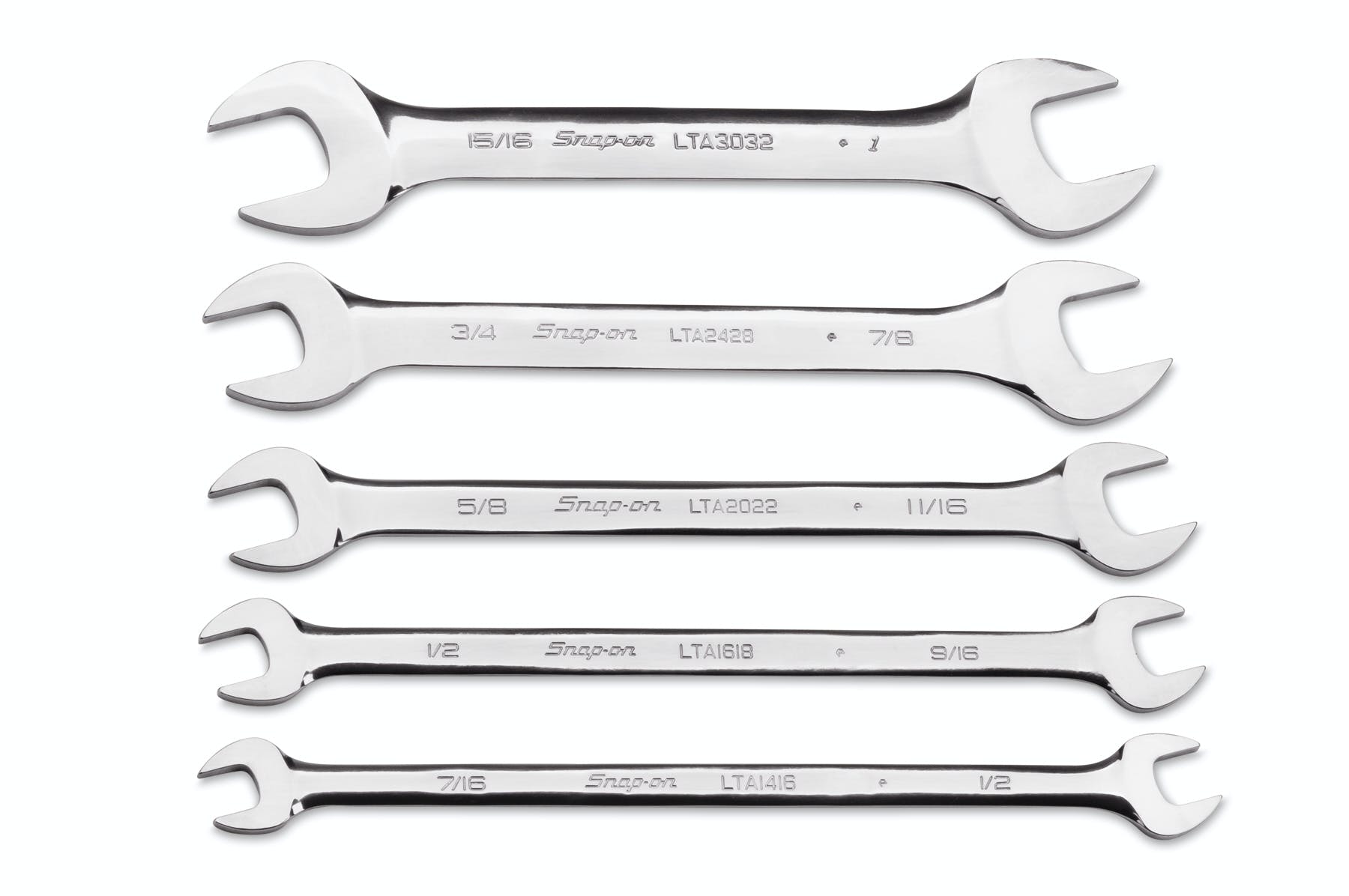 5 pc SAE 15° Offset Low Torque Slimline Open-End Wrench Set (7/16-1 5 pc SAE 15° Offset Low Torque Slimline Open-End Wrench Set (7/16-1